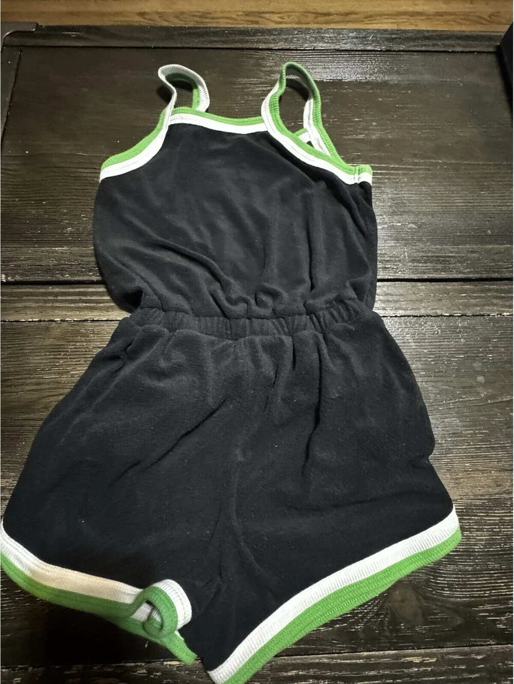 Minecraft x Justice Girls Romper Size S 7/8 Black Green Floral Shorts